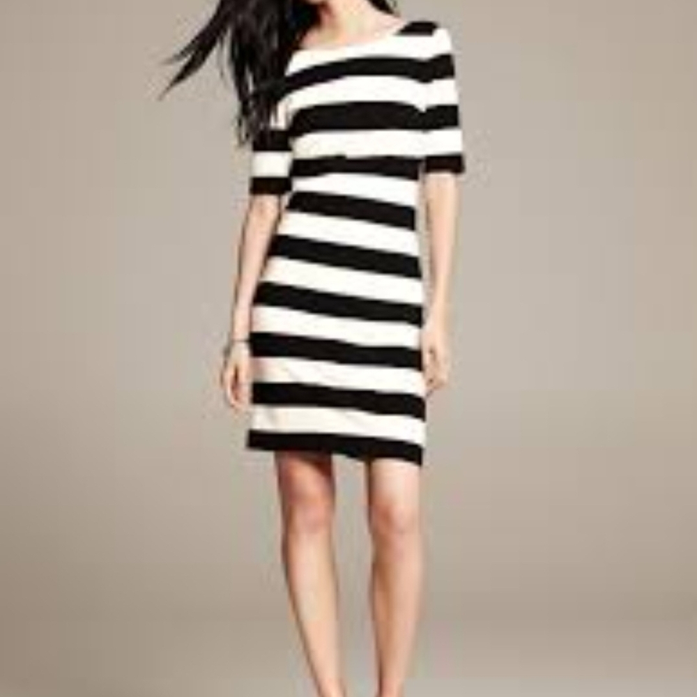 Black and White Striped Dress